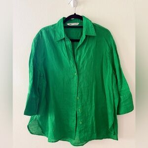 Zara Vibrant Green Blouse